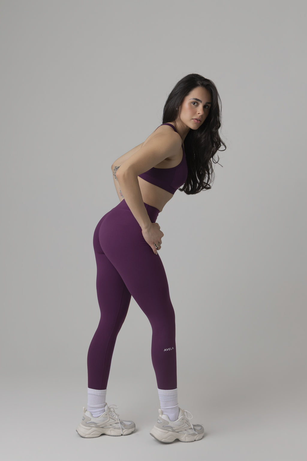 SoftForm™ High Waisted Leggings with White Logo