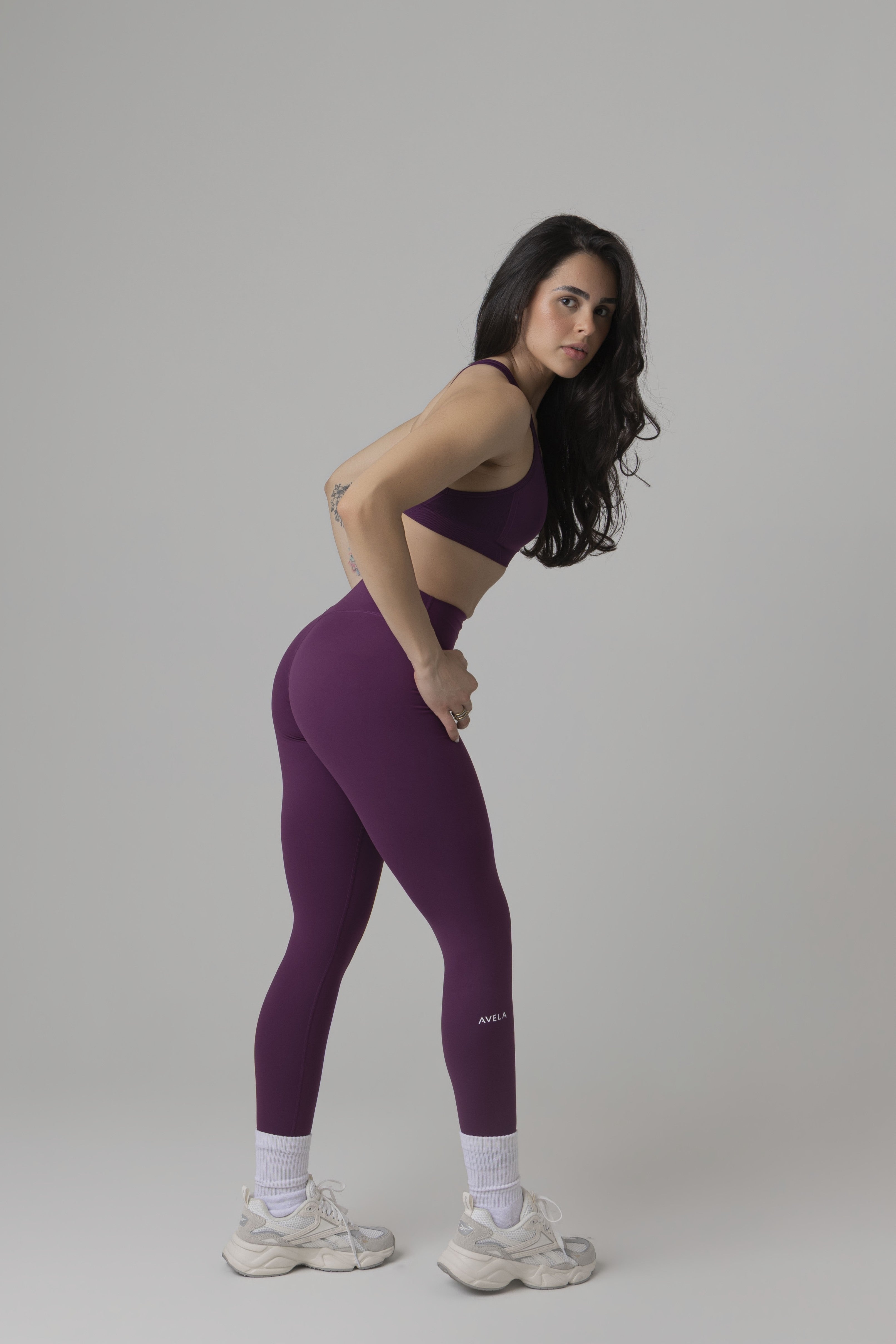 SoftForm™ High Waisted Leggings with White Logo
