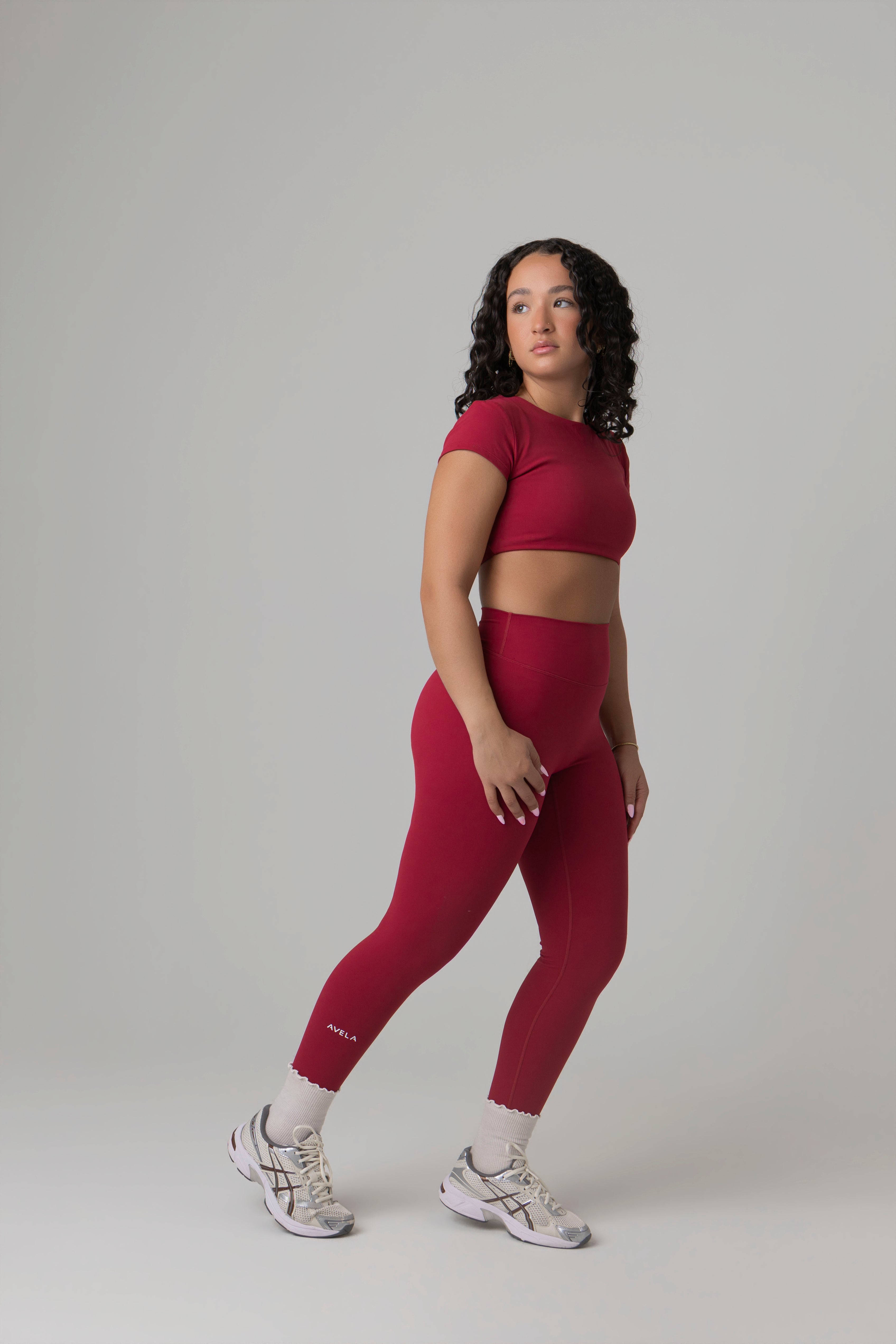 SoftForm™ High Waisted Leggings with White Logo