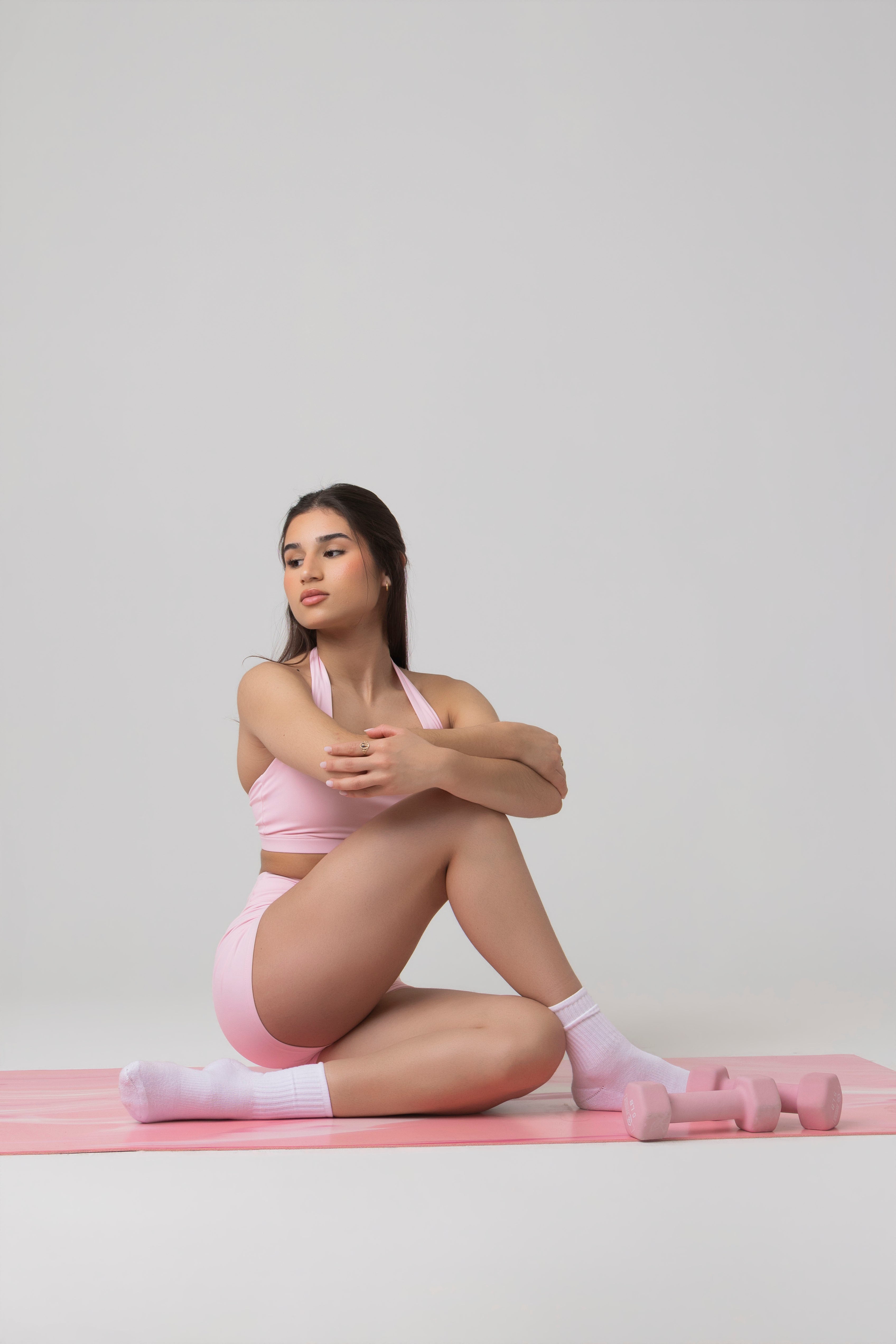 SoftForm™ Halter Neck Bralette with White Logo