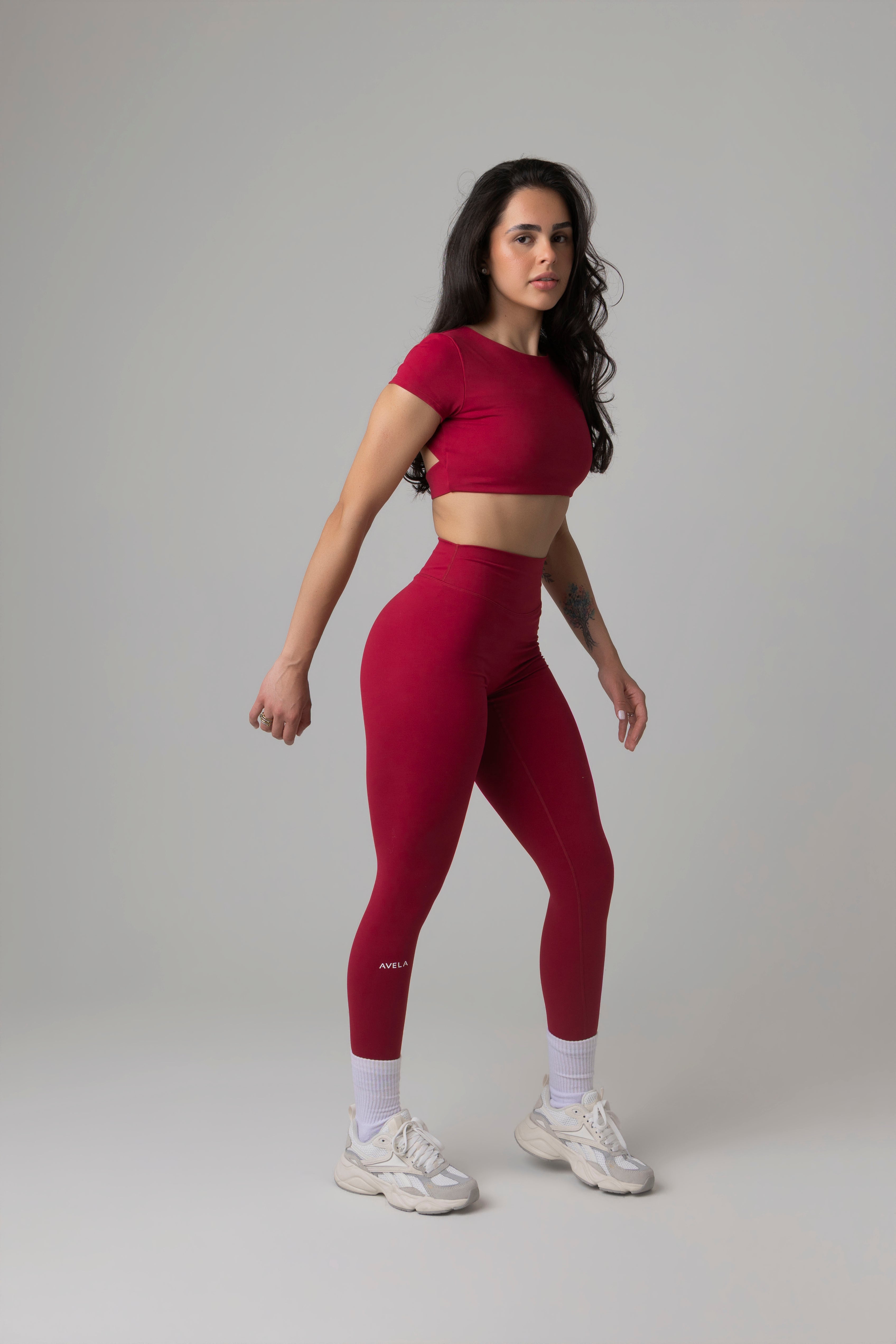 SoftForm™ High Waisted Leggings with White Logo