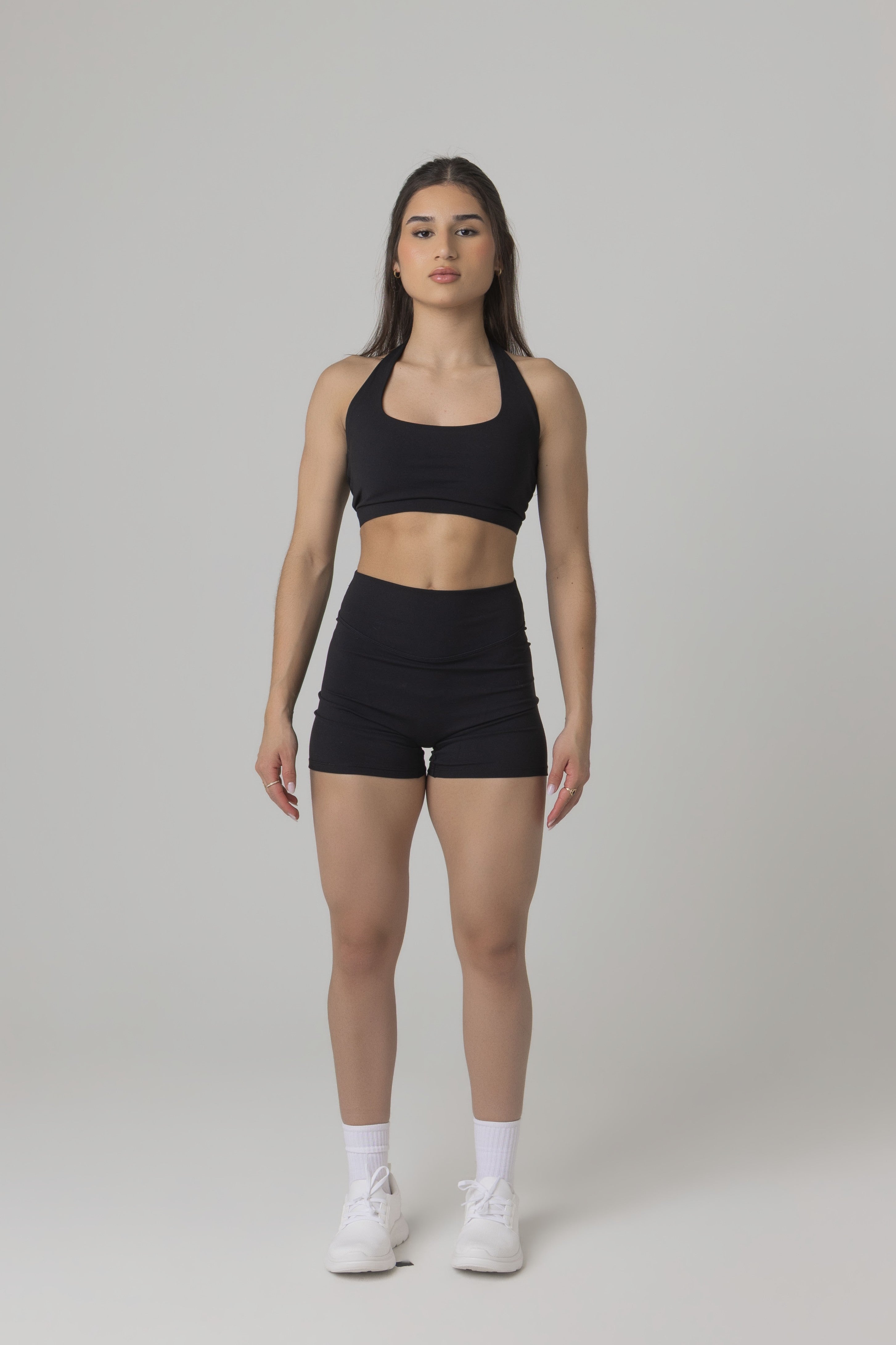 SoftForm High Waisted Shorts 6" with White Logo