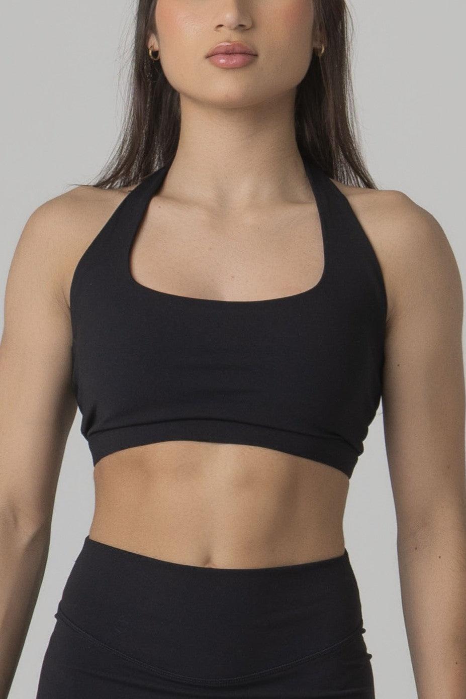 SoftForm™ Halter Neck Bralette with White Logo