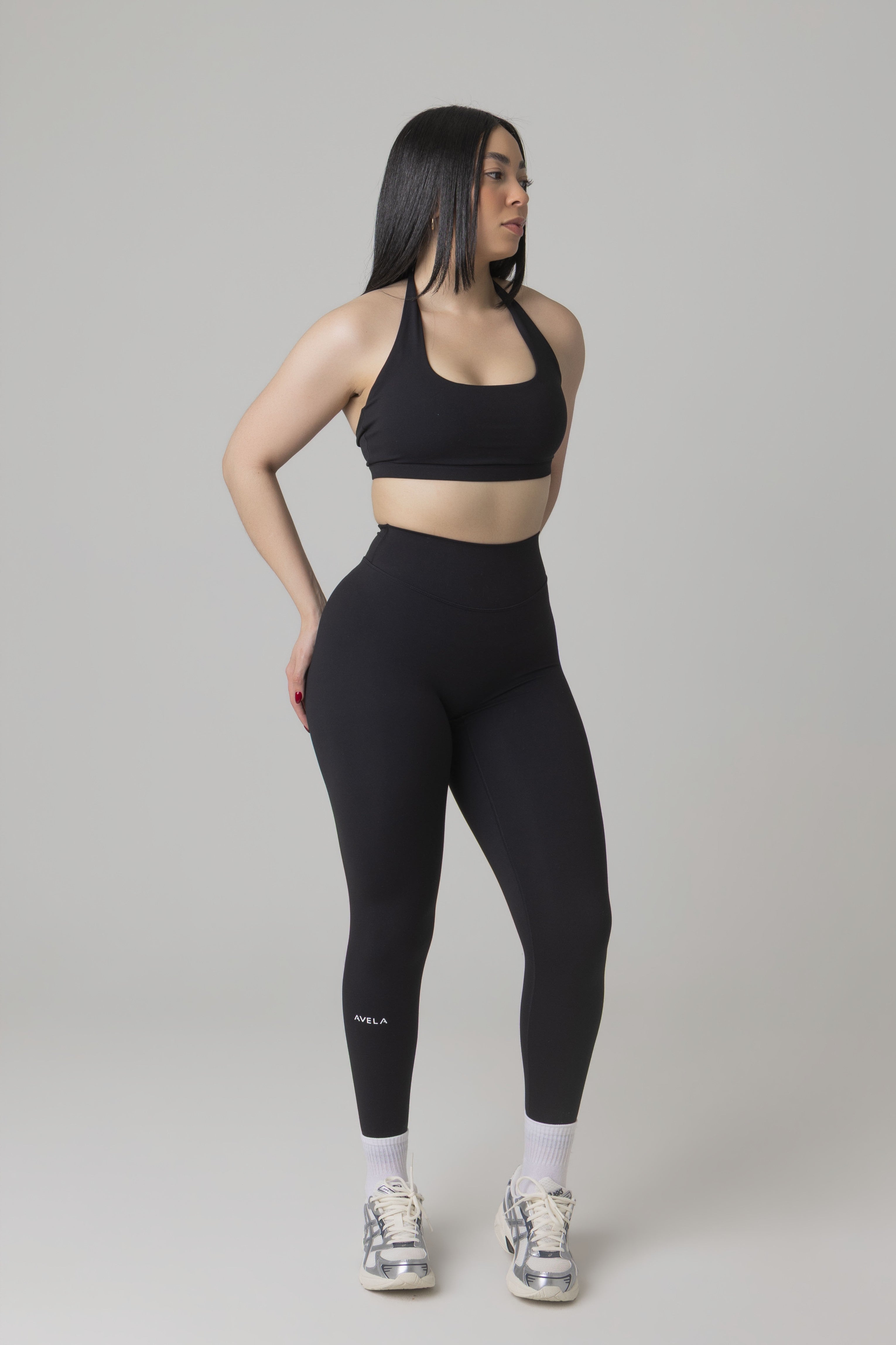 SoftForm™ High Waisted Leggings with White Logo