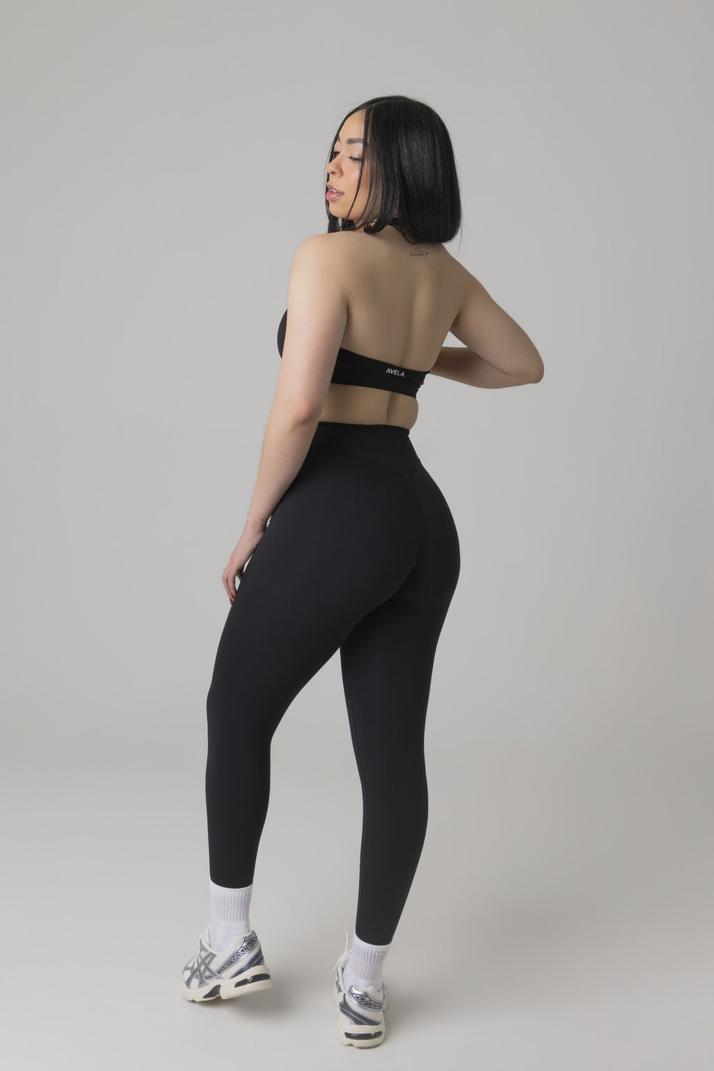 SoftForm™ High Waisted Leggings with White Logo