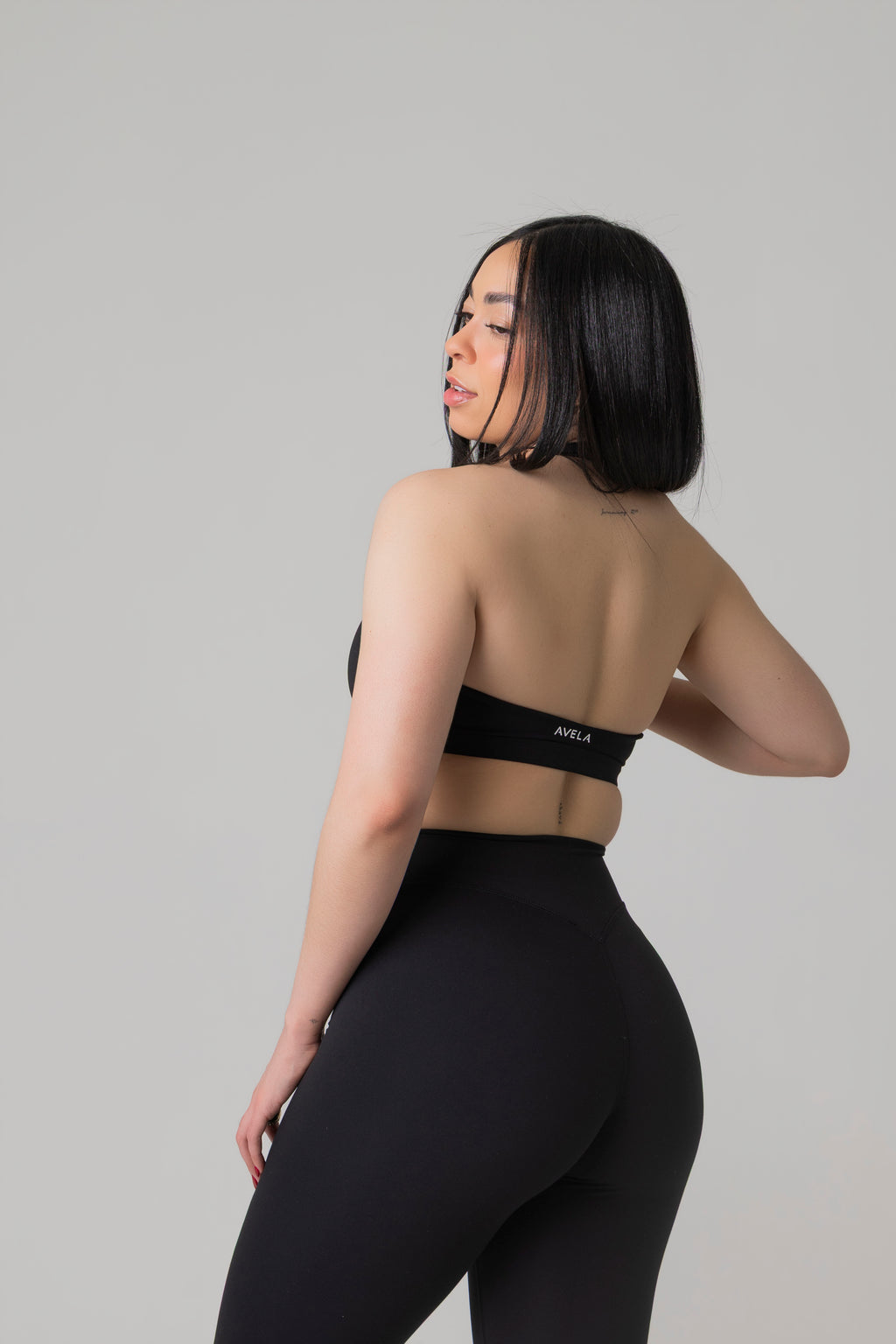 SoftForm™ Halter Neck Bralette with White Logo