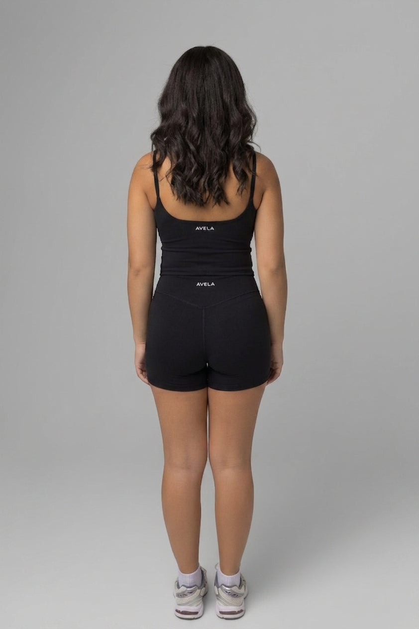 SoftForm™ Strappy Tank Top with Built in Bra with White Logo