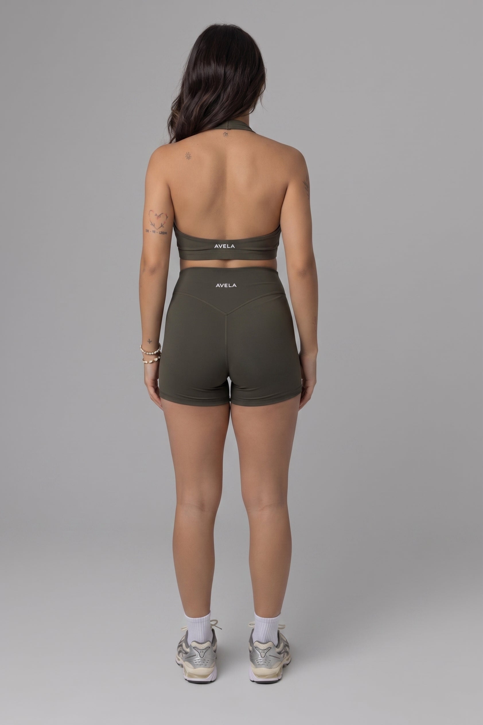 SoftForm™ Halter Neck Bralette with White Logo