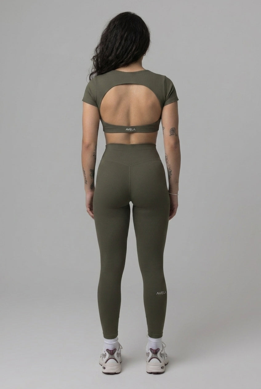 SoftForm™ High Waisted Leggings with White Logo