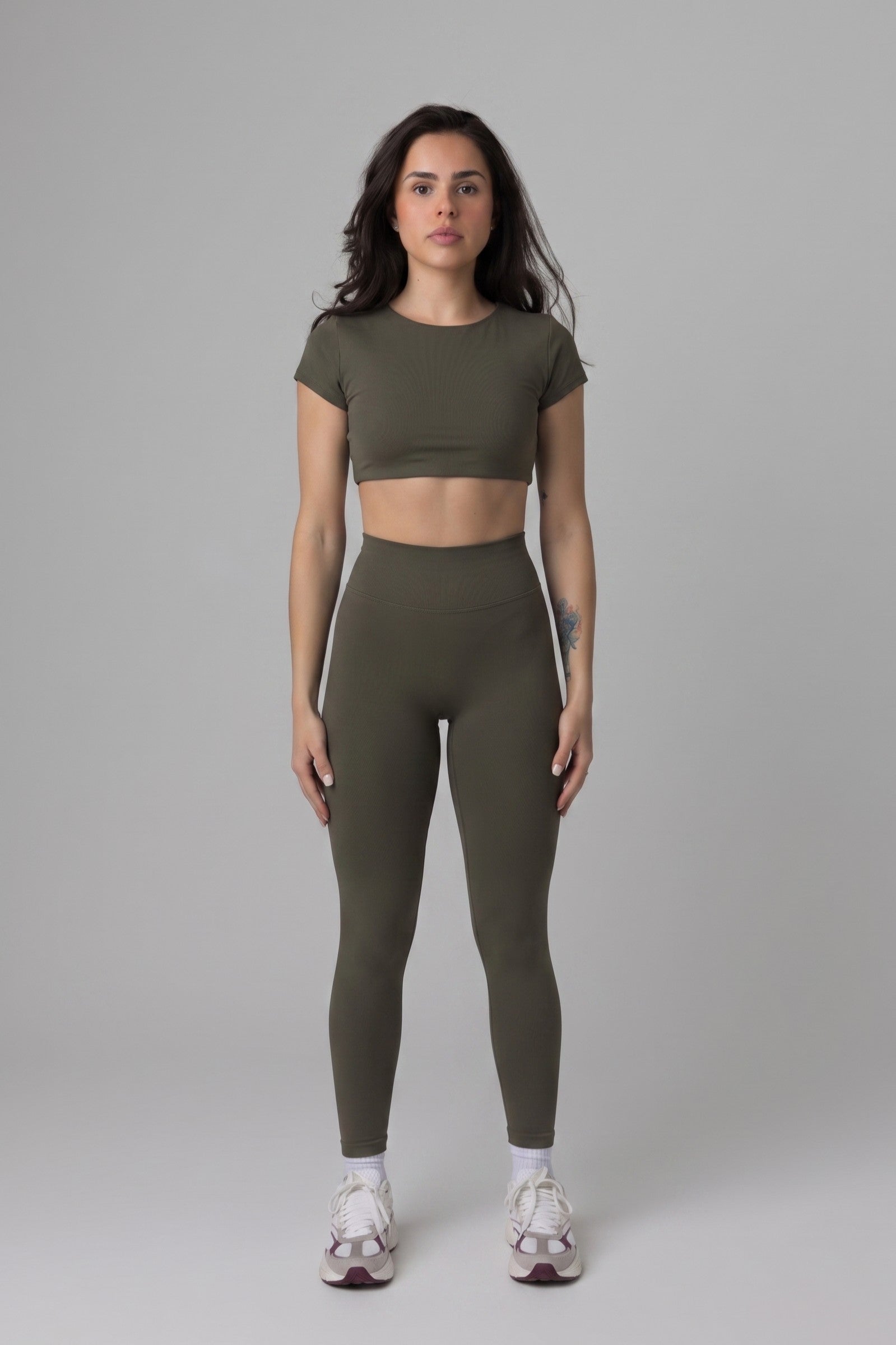 SoftForm™ High Waisted Leggings with White Logo