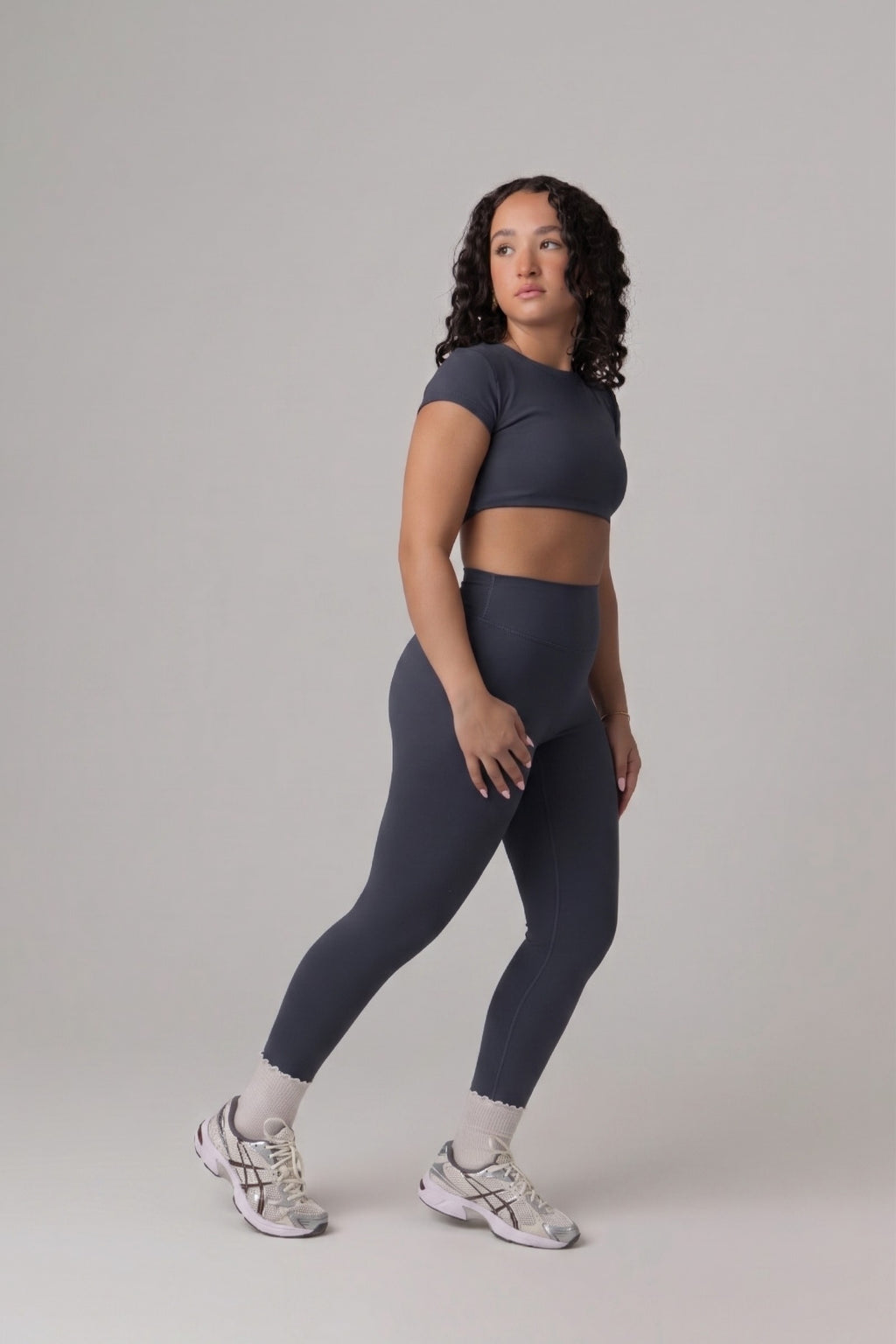 SoftForm™ High Waisted Leggings with White Logo