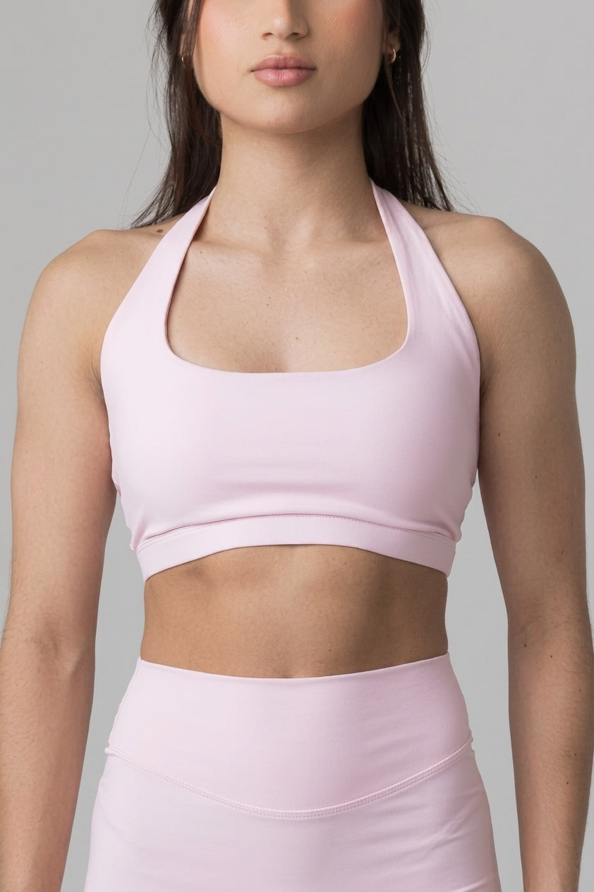 SoftForm™ Halter Neck Bralette with White Logo