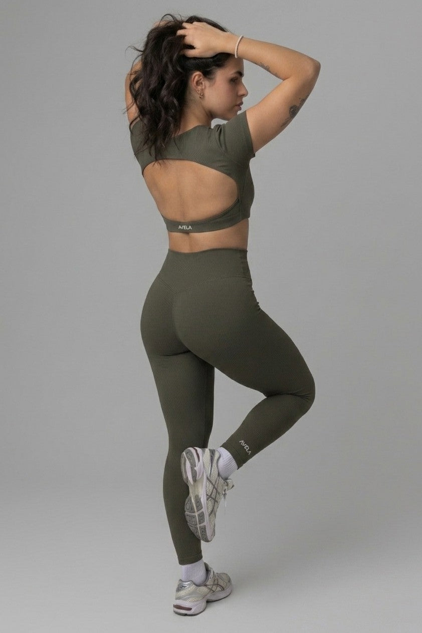 SoftForm™ High Waisted Leggings with White Logo