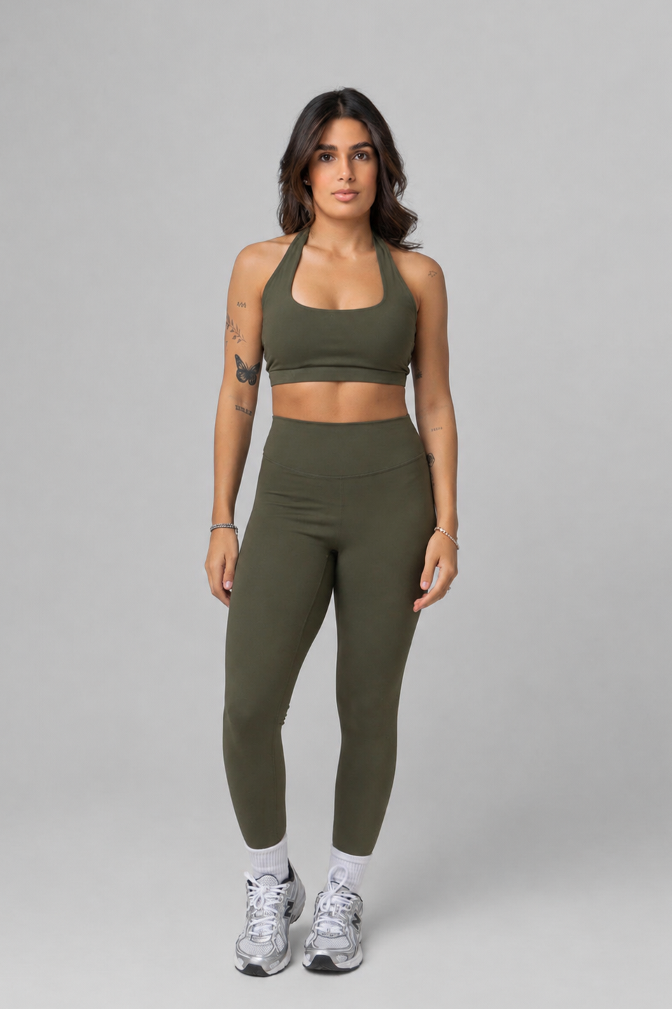 SoftForm™ Halter Neck Bralette with White Logo