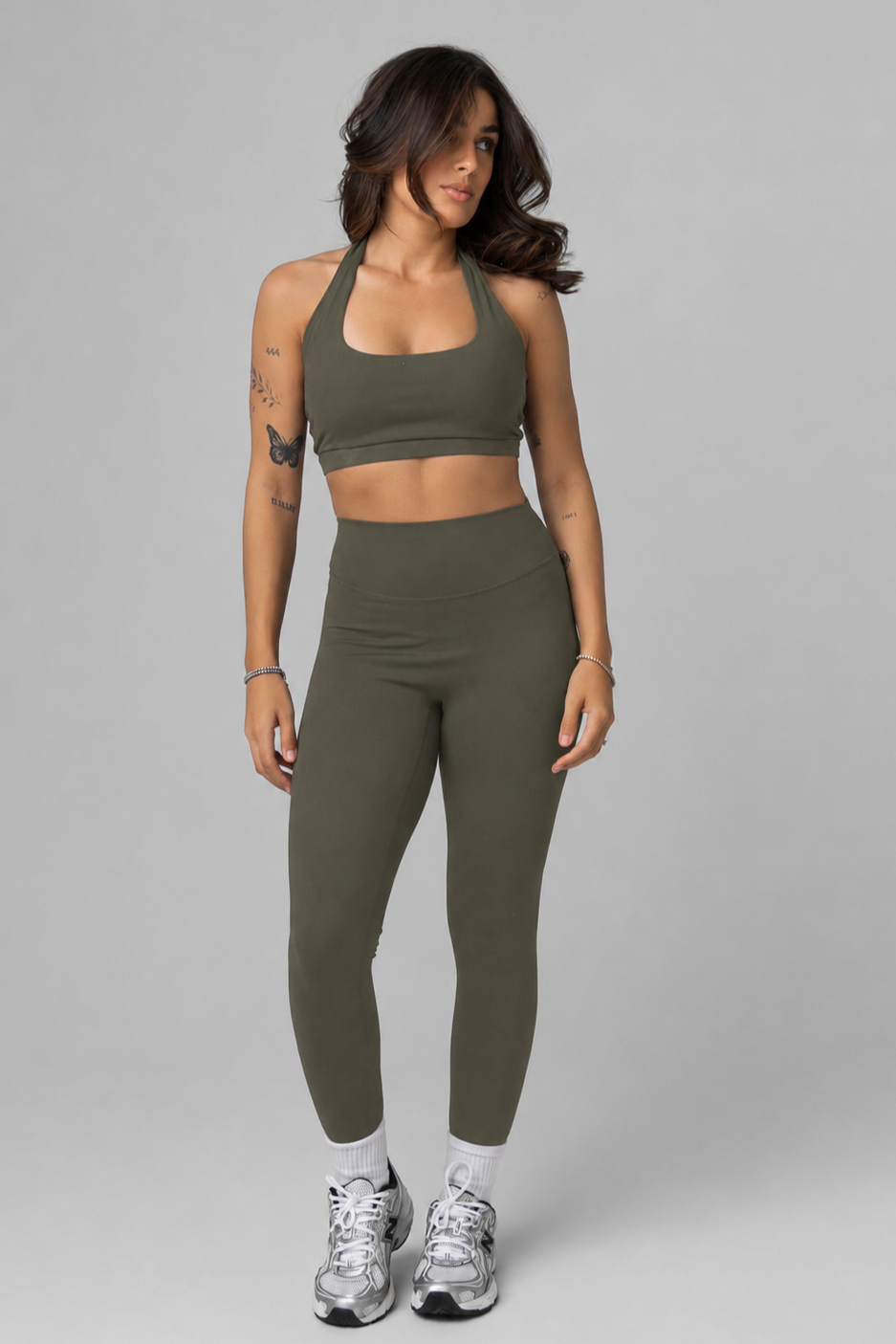 SoftForm™ Halter Neck Bralette with White Logo