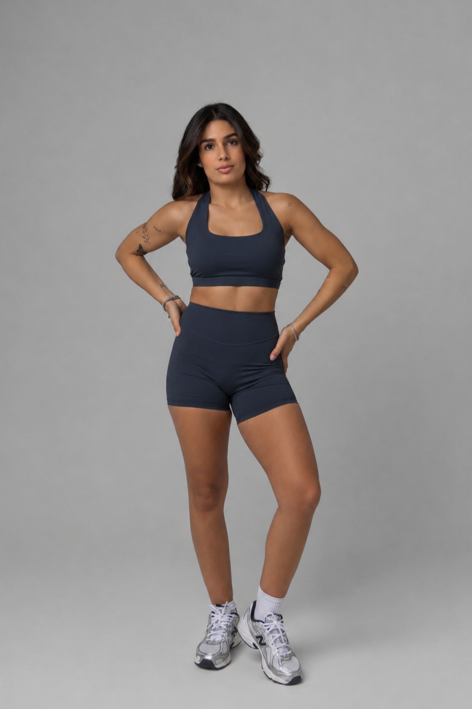 SoftForm™ Halter Neck Bralette with White Logo