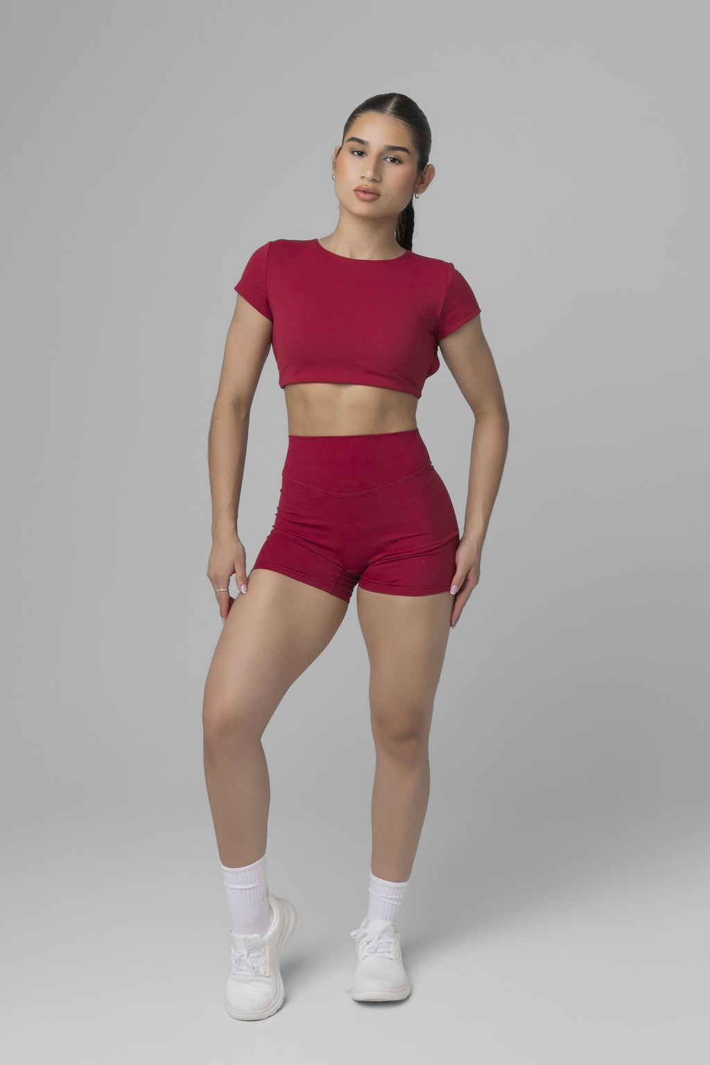 SoftForm High Waisted Shorts 6" with White Logo