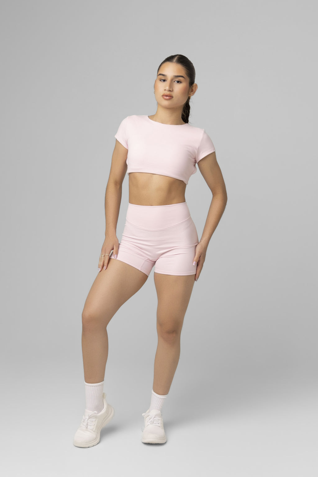 SoftForm High Waisted Shorts 6" with White Logo