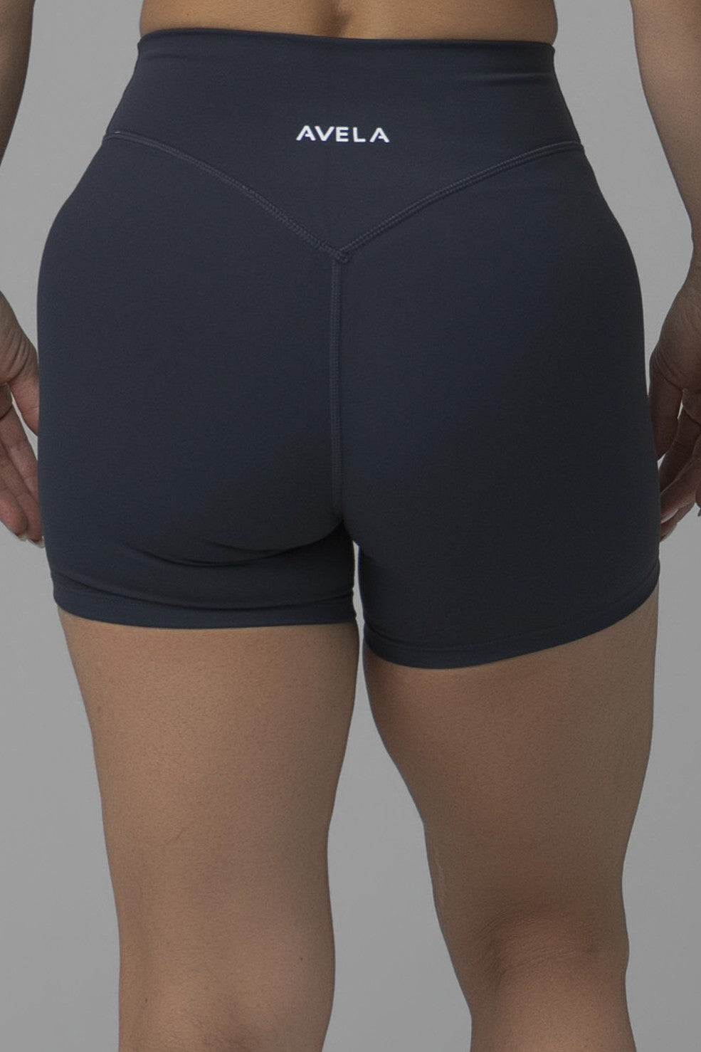 SoftForm High Waisted Shorts 6" with White Logo