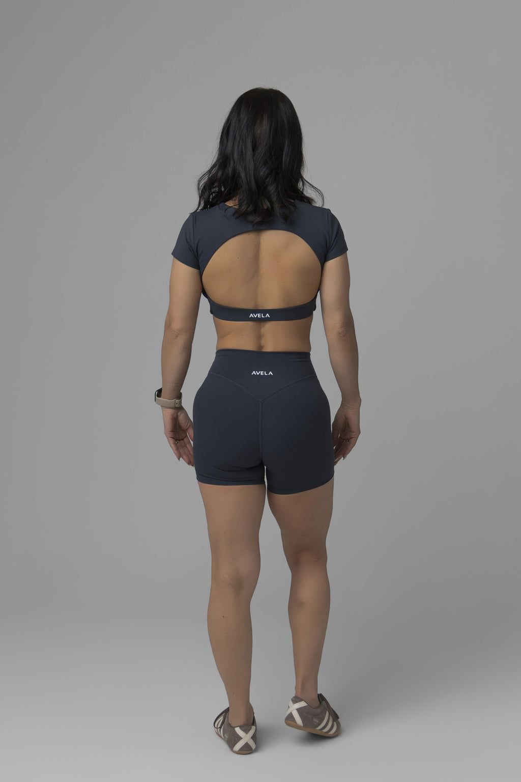SoftForm High Waisted Shorts 6" with White Logo
