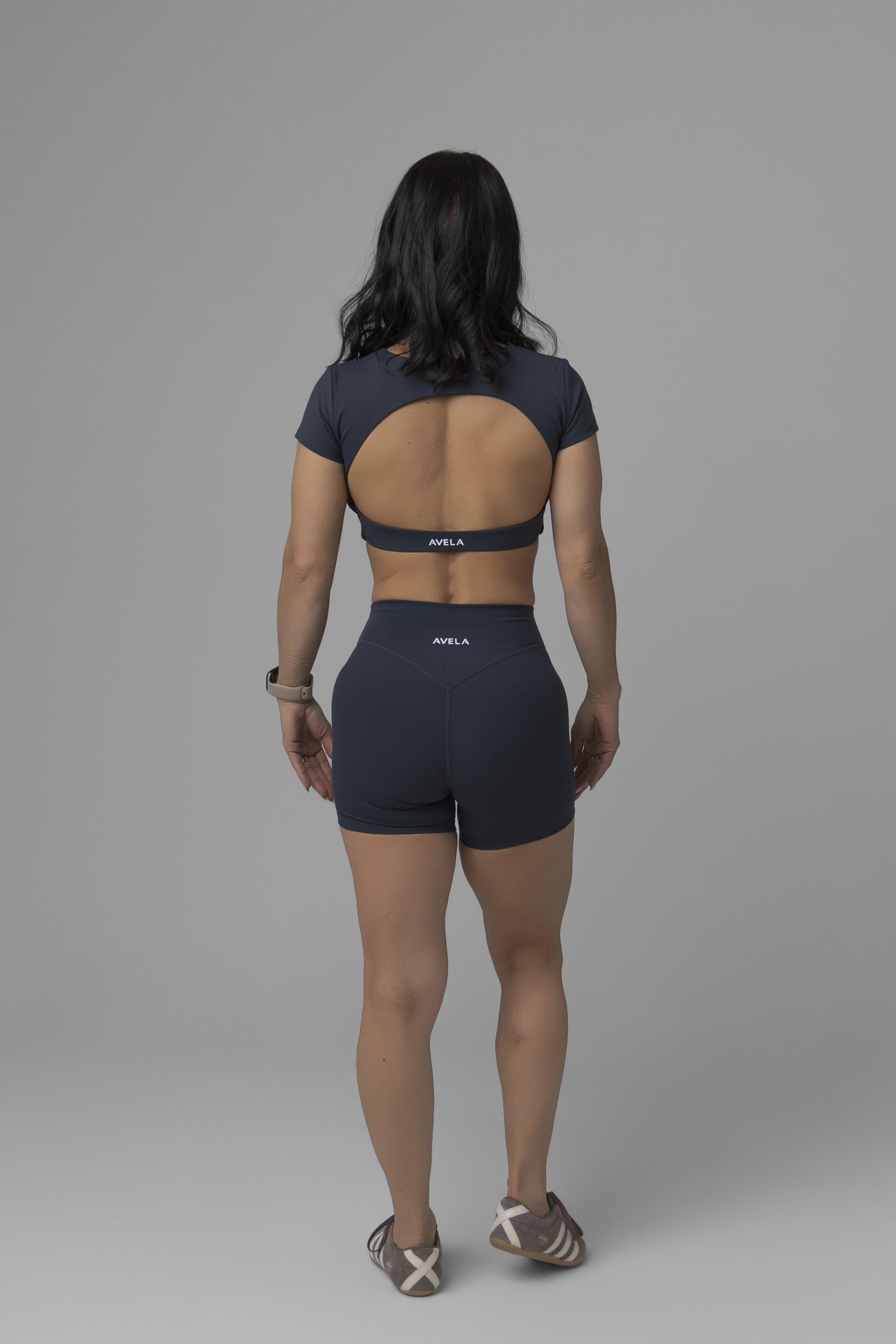 SoftForm High Waisted Shorts 6" with White Logo