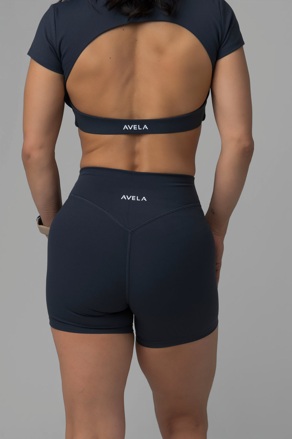 SoftForm High Waisted Shorts 6" with White Logo