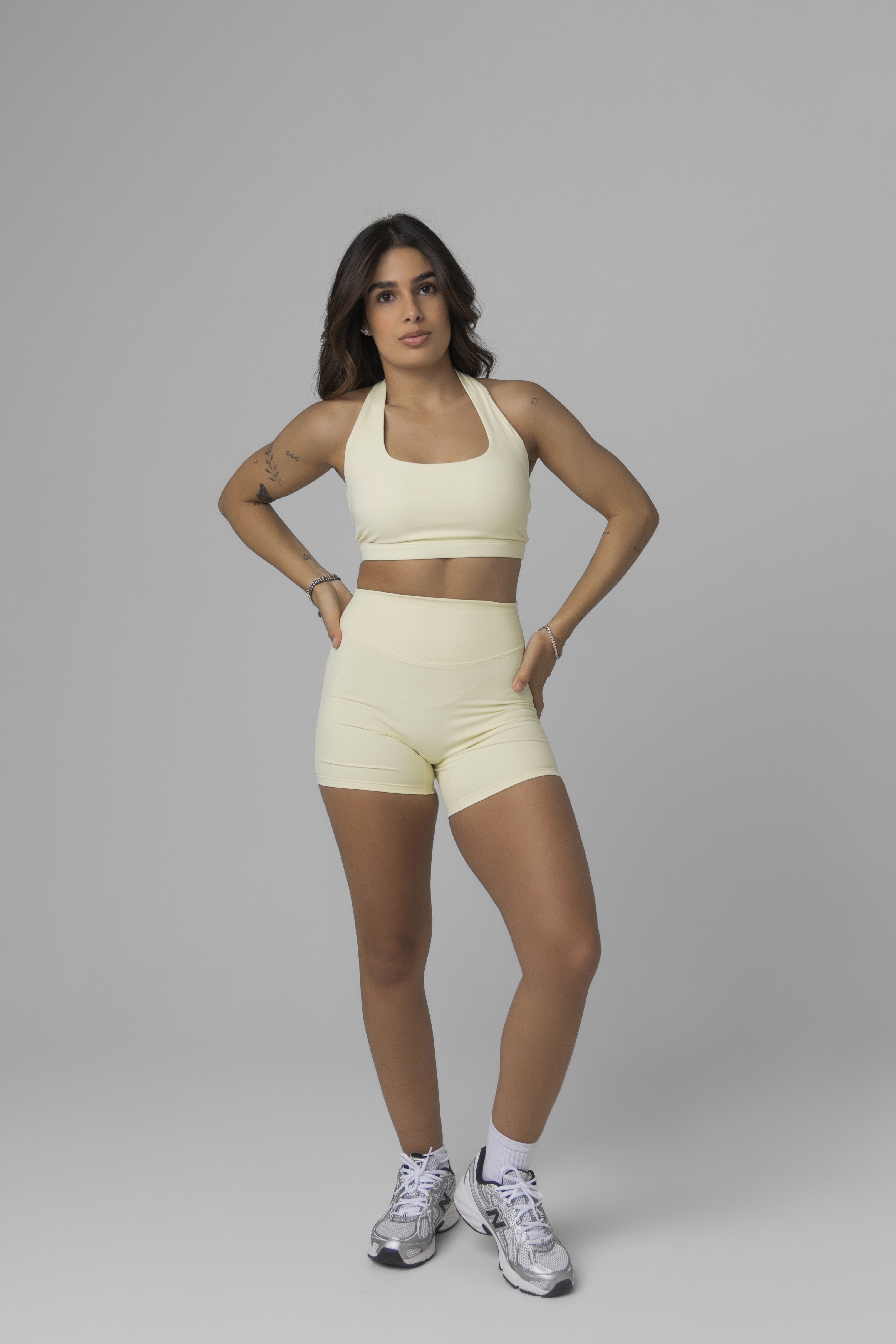 SoftForm™ Halter Neck Bralette with White Logo