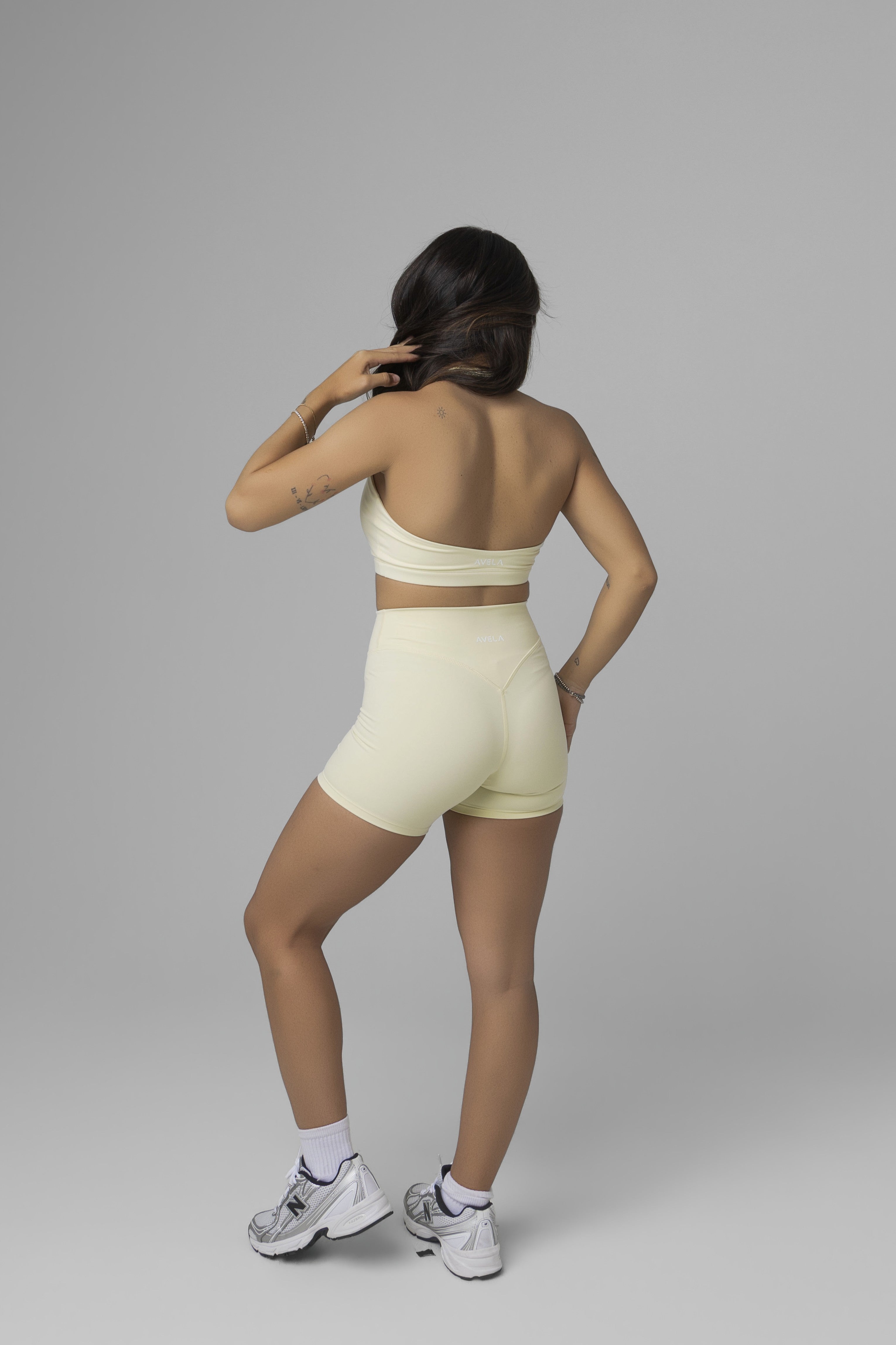 SoftForm High Waisted Shorts 6" with White Logo