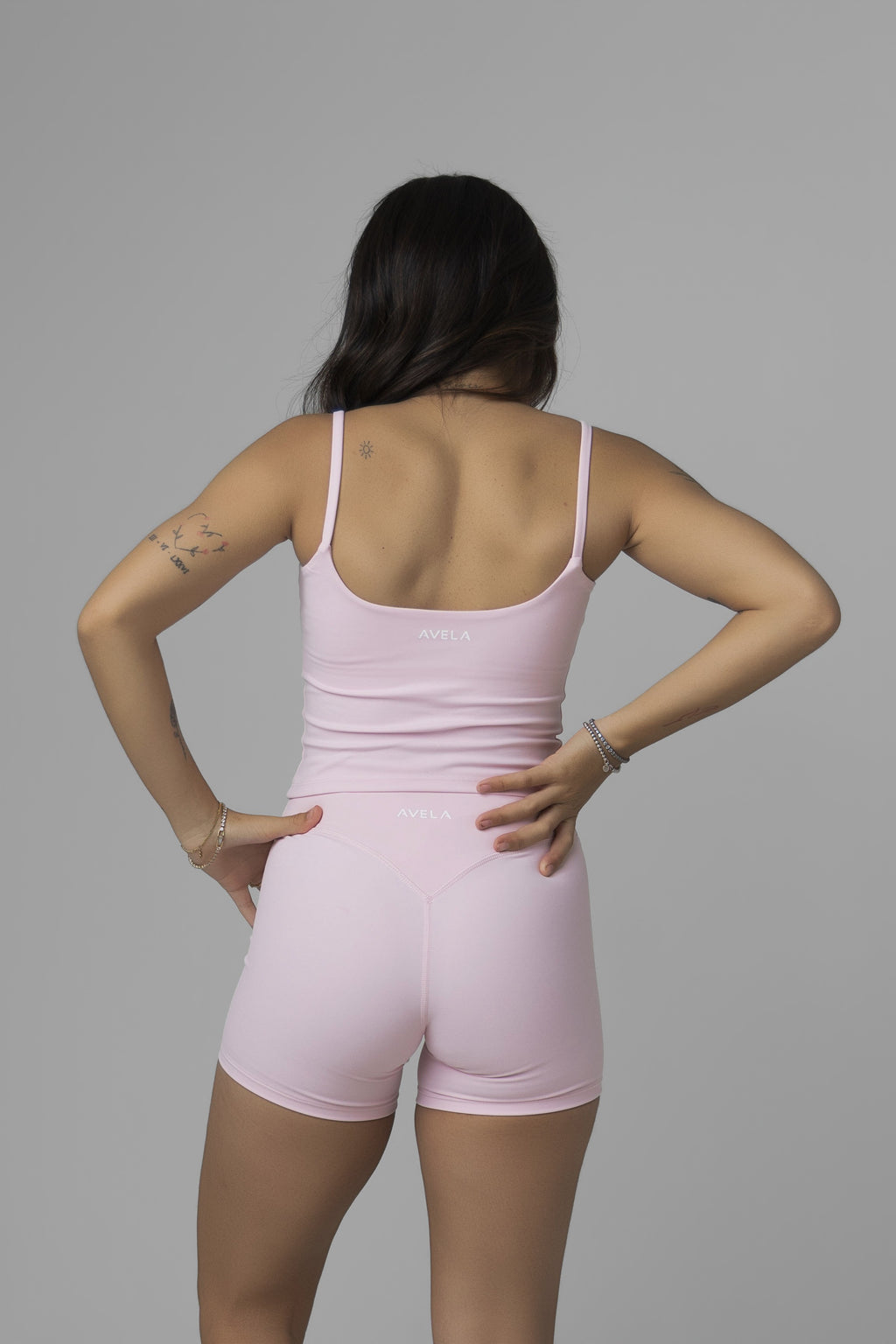 SoftForm™ Strappy Tank Top with Built in Bra with White Logo