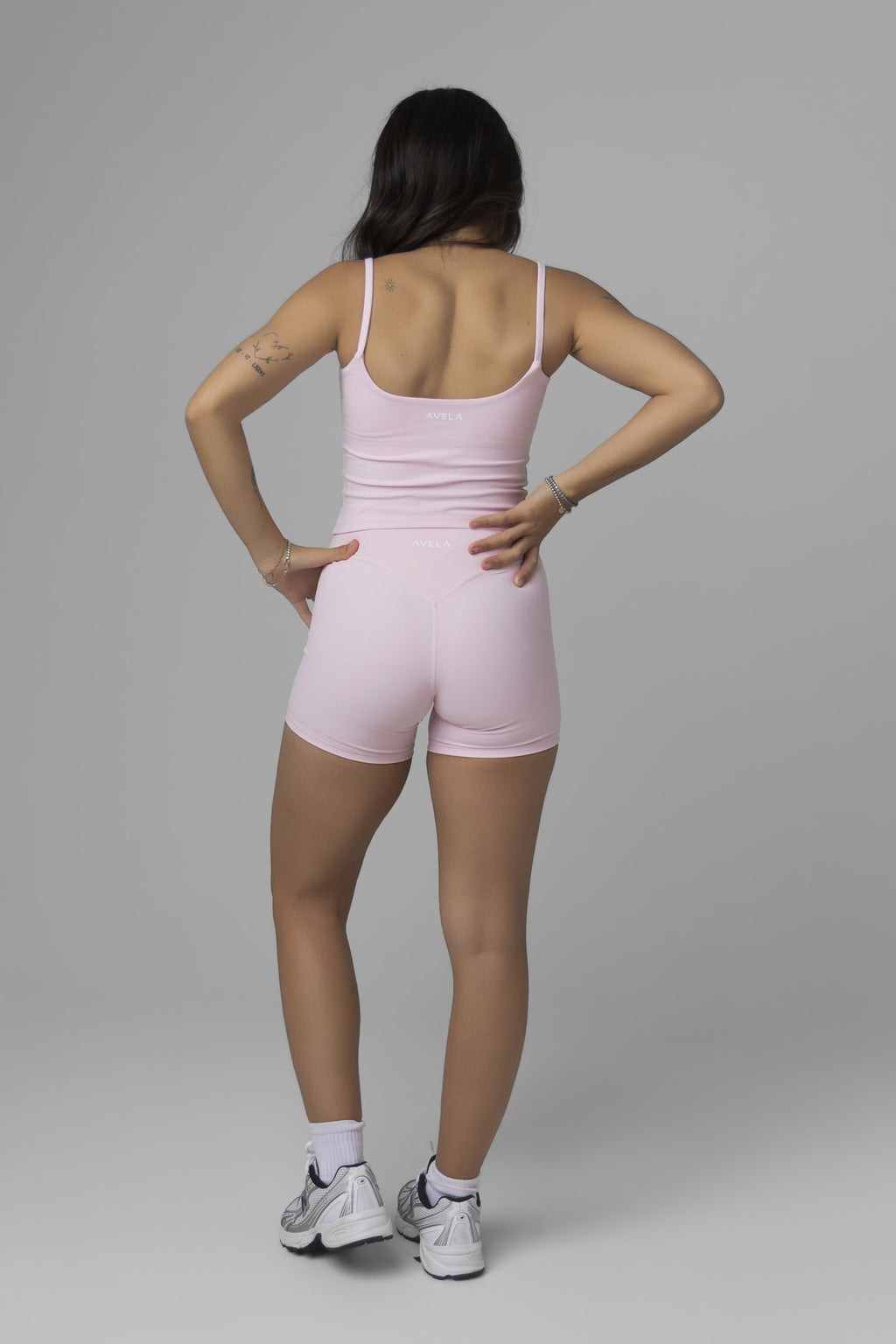 SoftForm™ Strappy Tank Top with Built in Bra with White Logo