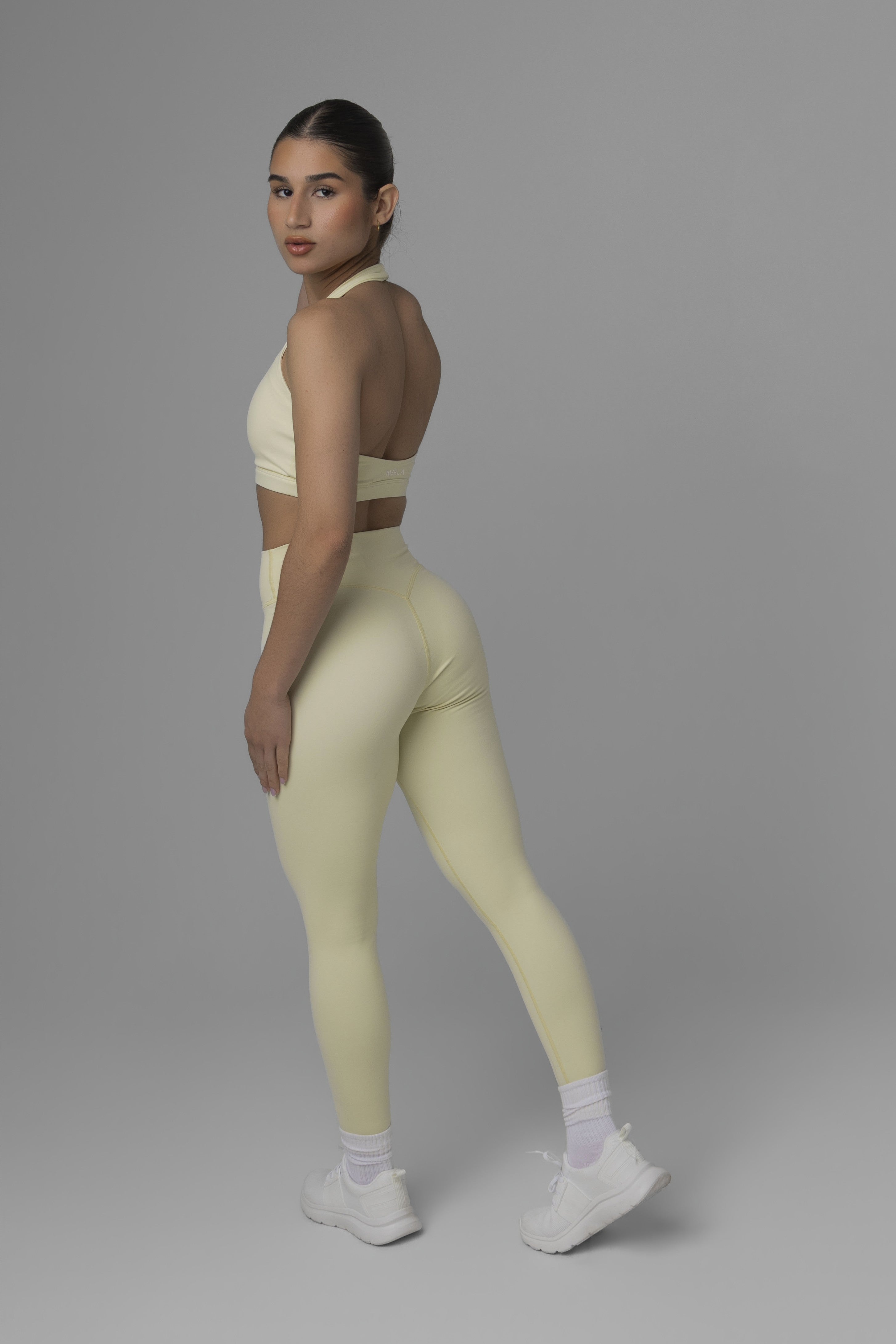 SoftForm™ High Waisted Leggings with White Logo