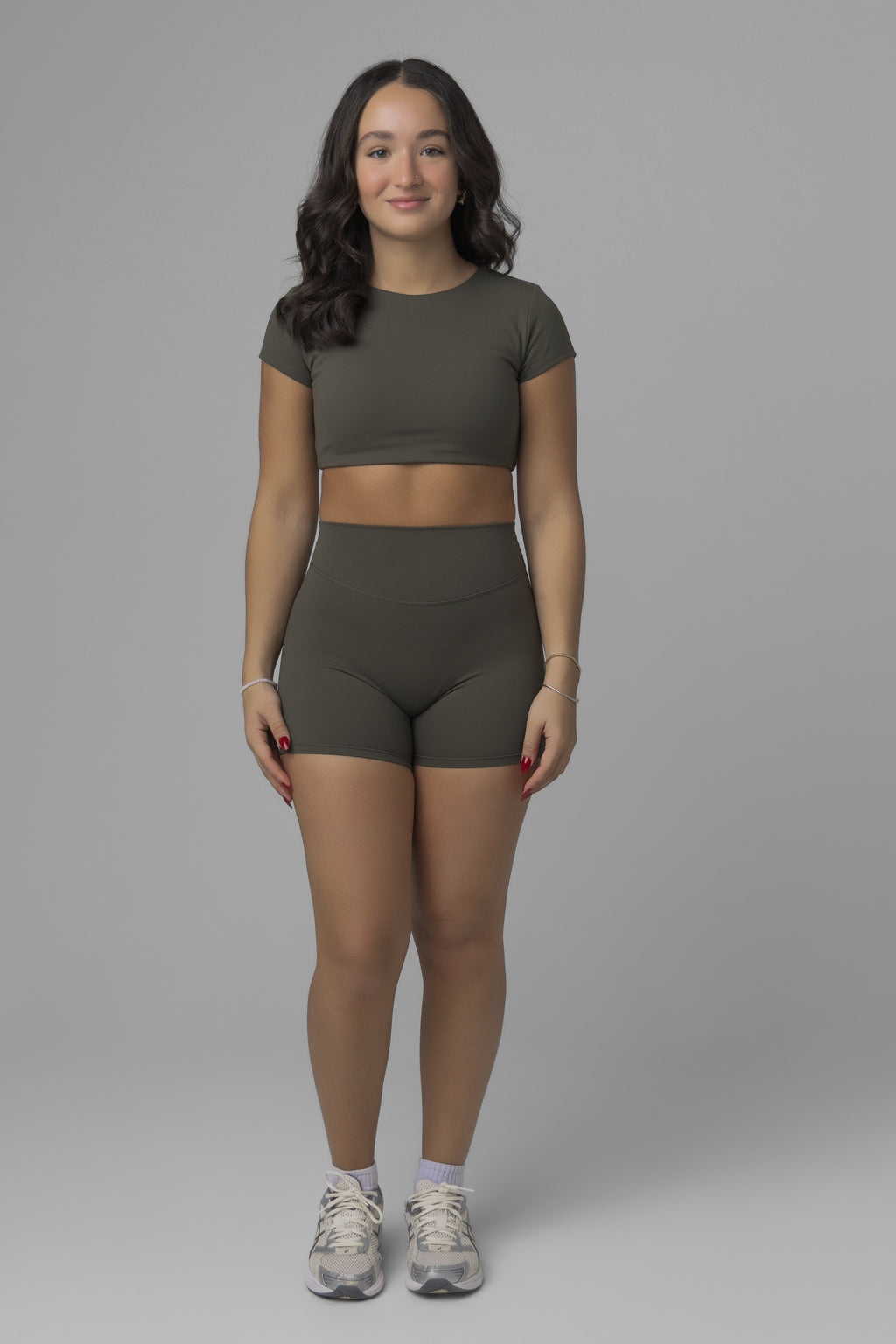 SoftForm High Waisted Shorts 6" with White Logo