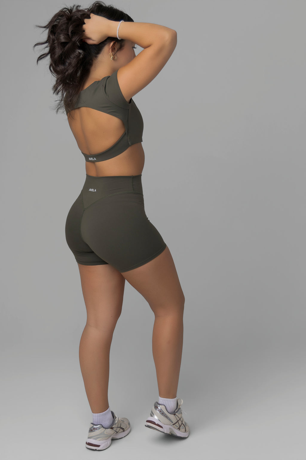 SoftForm High Waisted Shorts 6" with White Logo